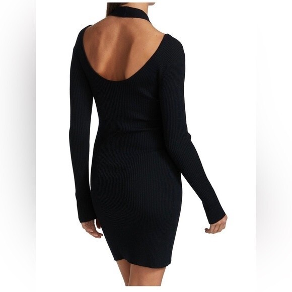 SIMKHAI Alejandra Twisted Cable Fitted Dress Black Size M NWT - Picture 7 of 9